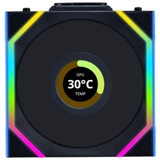 Вентилятор для корпуса Lian Li UNI FAN SL WIRELESS LCD 120 12SLLCD1W1B ARGB Black (G99.12SLLCD1W1B.R0)