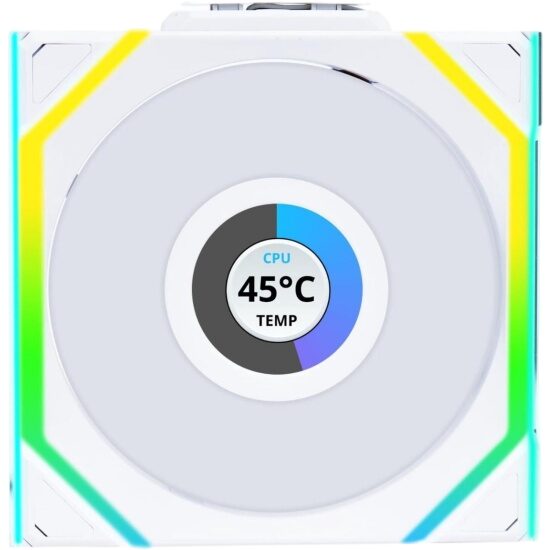 Вентилятор для корпуса Lian Li UNI FAN SL WIRELESS LCD 120 12SLLCD1W1W ARGB White (G99.12SLLCD1W1W.R0)