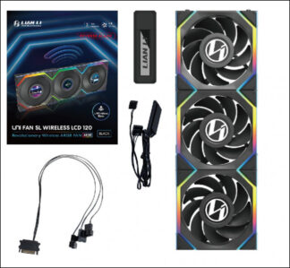 Комплект вентиляторов для корпуса Lian Li UNI FAN SL WIRELESS LCD 120 Reverse Blade Black (G99.12RSLLCD1W3B.R0)