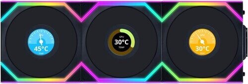 Комплект вентиляторов для корпуса Lian Li UNI FAN SL WIRELESS LCD 120 ARGB Black (G99.12SLLCD1W3B.R0)
