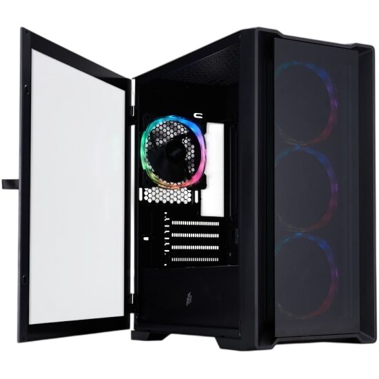 Компьютерный корпус 1STPLAYER TRILOBITE T4-G GLASS ARGB Black (T4-G-BK-4FS7)