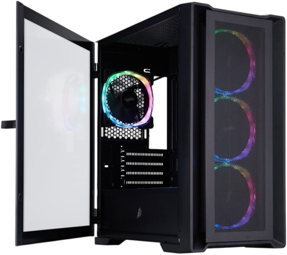 Компьютерный корпус 1STPLAYER TRILOBITE T4 MESH ARGB Black (T4-BK-4FS7)