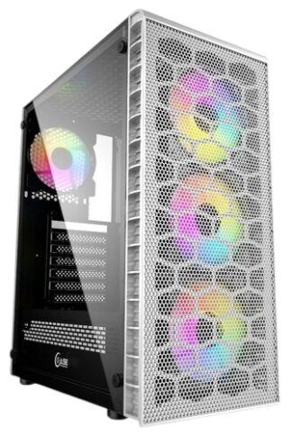 Компьютерный корпус Powercase Mistral MESH Z4С TG LED White (CMIZ4CW-L4)