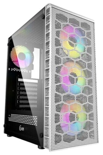 Компьютерный корпус Powercase Mistral MESH Z4С TG LED White (CMIZ4CW-L4)