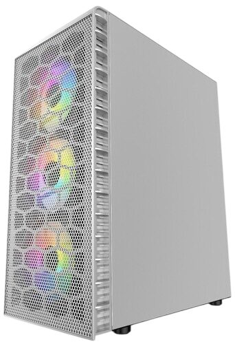 Компьютерный корпус Powercase Mistral MESH Z4С TG LED White (CMIZ4CW-L4)