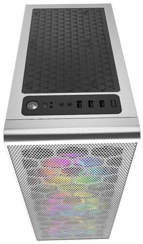 Компьютерный корпус Powercase Mistral MESH Z4С TG LED White (CMIZ4CW-L4)