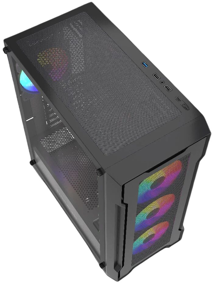 Компьютерный корпус Powercase Mistral X4B FRGB TG Black (CMXB-L4)