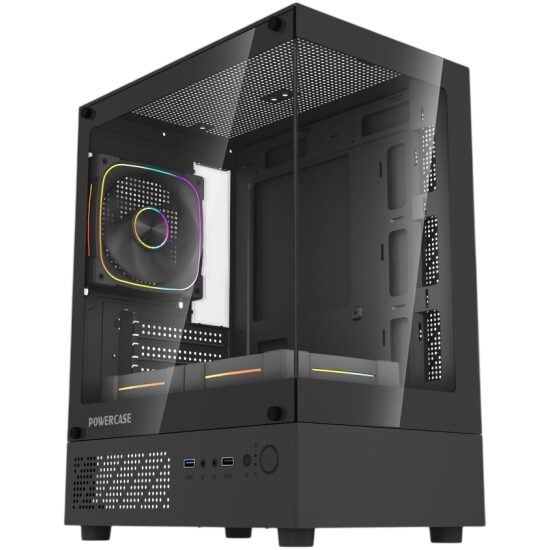 Компьютерный корпус Powercase Vision Micro M1 TG ARGB Black (CVMM1B-A3)