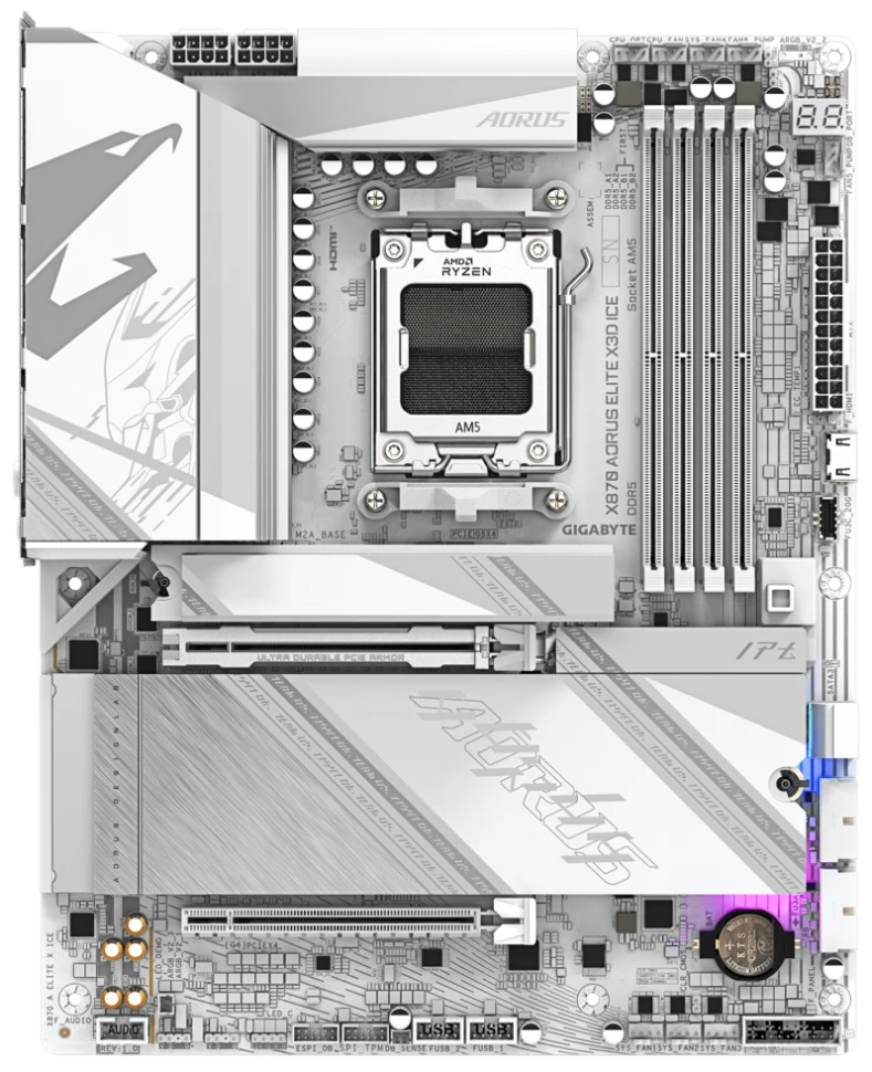 Материнская плата Gigabyte X870 AORUS ELITE X ICE