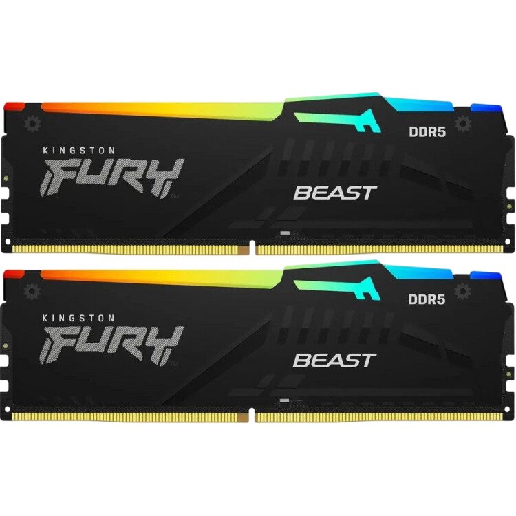 Оперативная память 32 Gb 6400 MHz Kingston FURY Beast RGB Black (KF564C32BBEAK2-32)