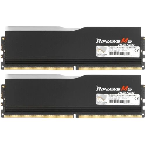 Оперативная память 64 Gb 6000 MHz G.Skill RIPJAWS M5 NEO RGB Black (F5-6000J3636F32GX2-RM5NRK)
