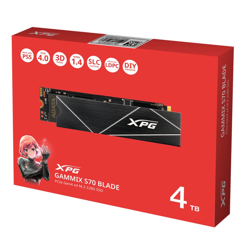 Твердотельный накопитель ADATA XPG 4000 Gb BLADE S70 (AGAMMIXS70B-4T-CS)