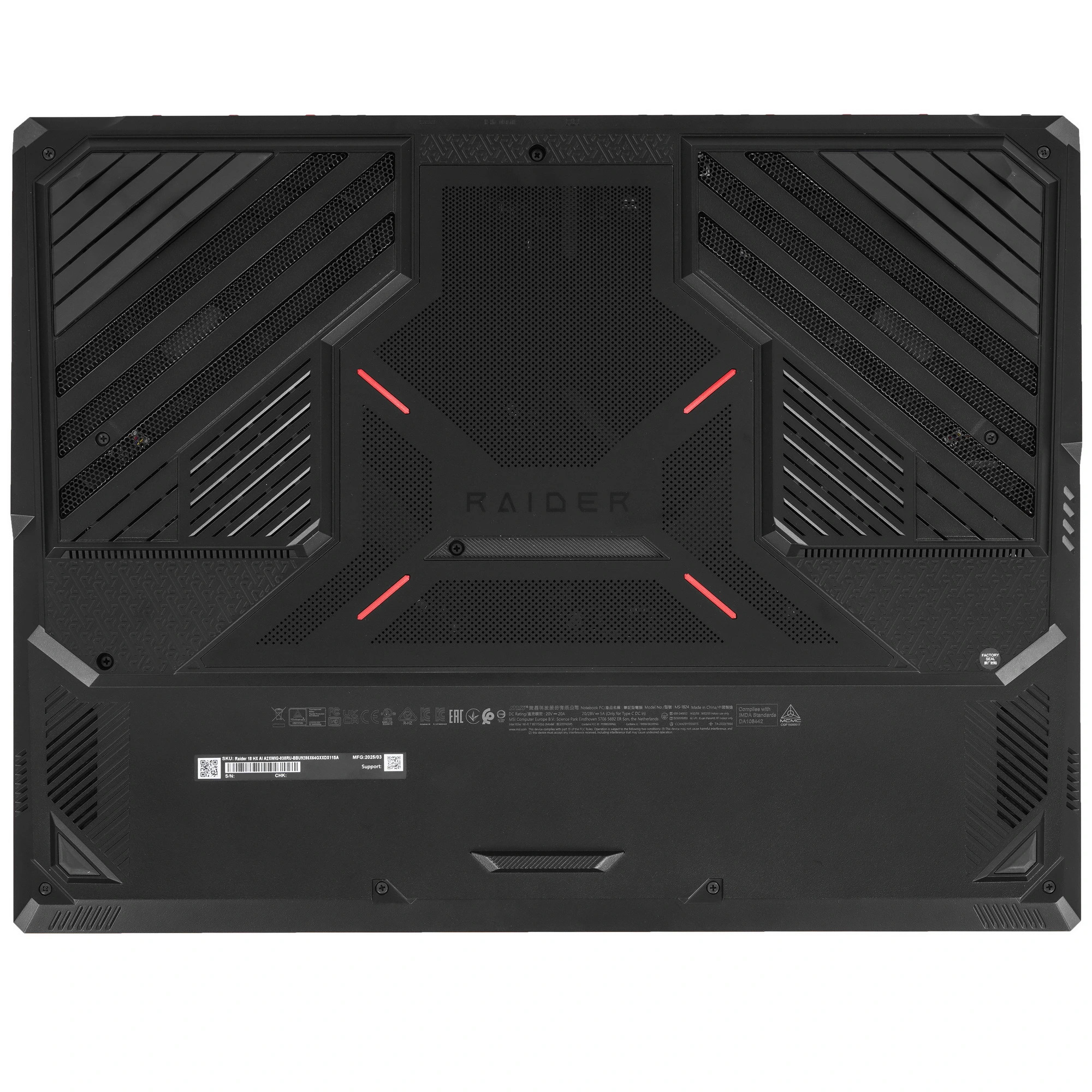 Ноутбук MSI Raider 18 HX AI A2XWJG-252US (Core Ultra 9 285HX/64ГБ/4ТБ/RTX 5090/18″ QHD+ IPS 240Гц)