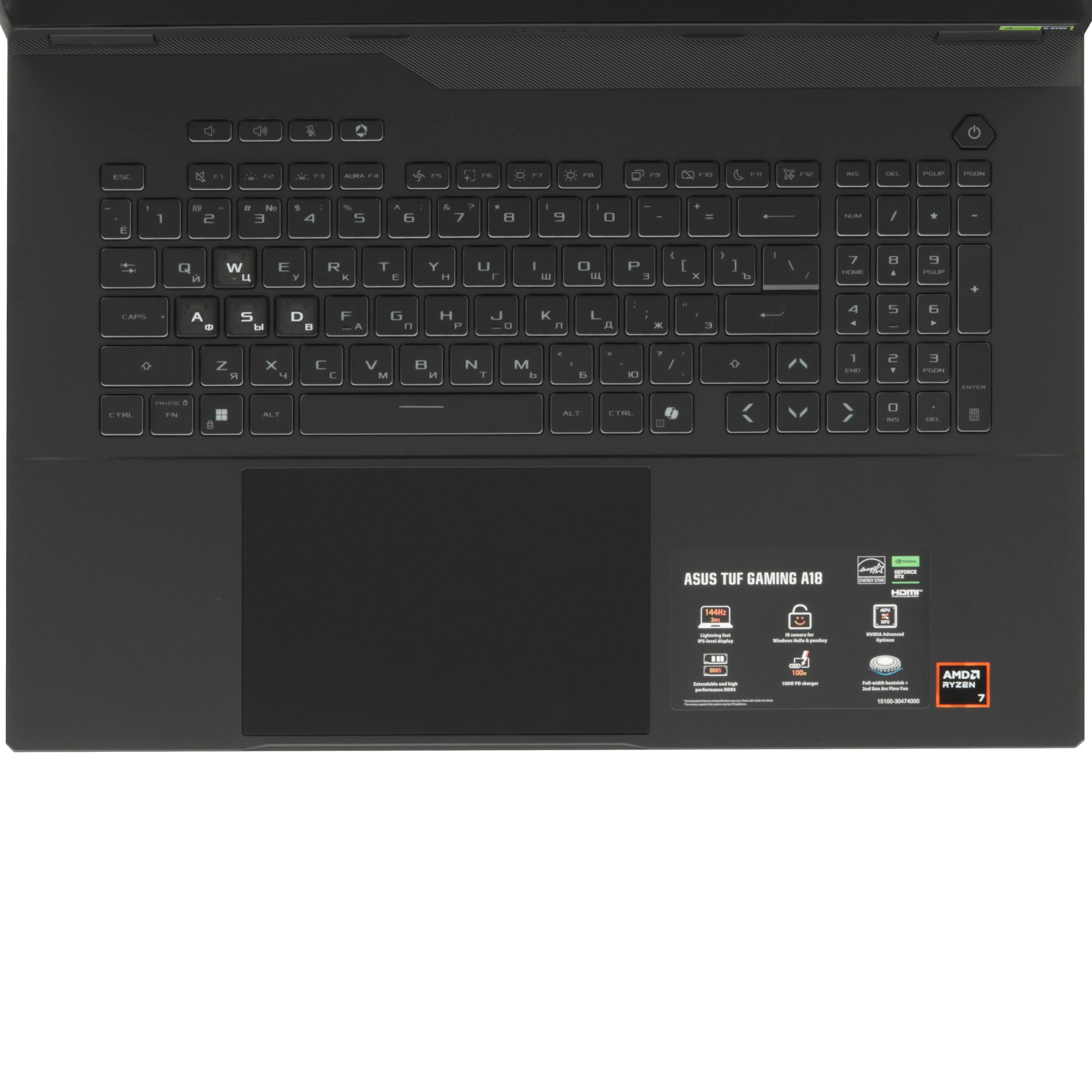 Ноутбук ASUS TUF Gaming A18 FA808UP-S8030 (Ryzen 7 260/32ГБ/1ТБ/RTX 5070/18″ WUXGA 144Гц)