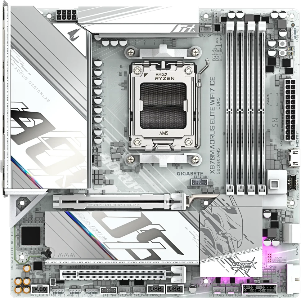 Материнская плата Gigabyte X870M AORUS ELITE WIFI7 ICE
