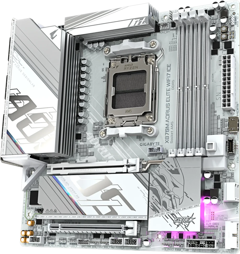 Материнская плата Gigabyte X870M AORUS ELITE WIFI7 ICE