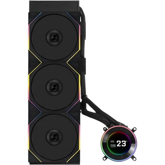 Система жидкостного охлаждения для процессора Lian Li HydroShift II LCD-C 360TL GHS2LCD36TB ARGB Black (G89.GHS2LCD36TB.R0)