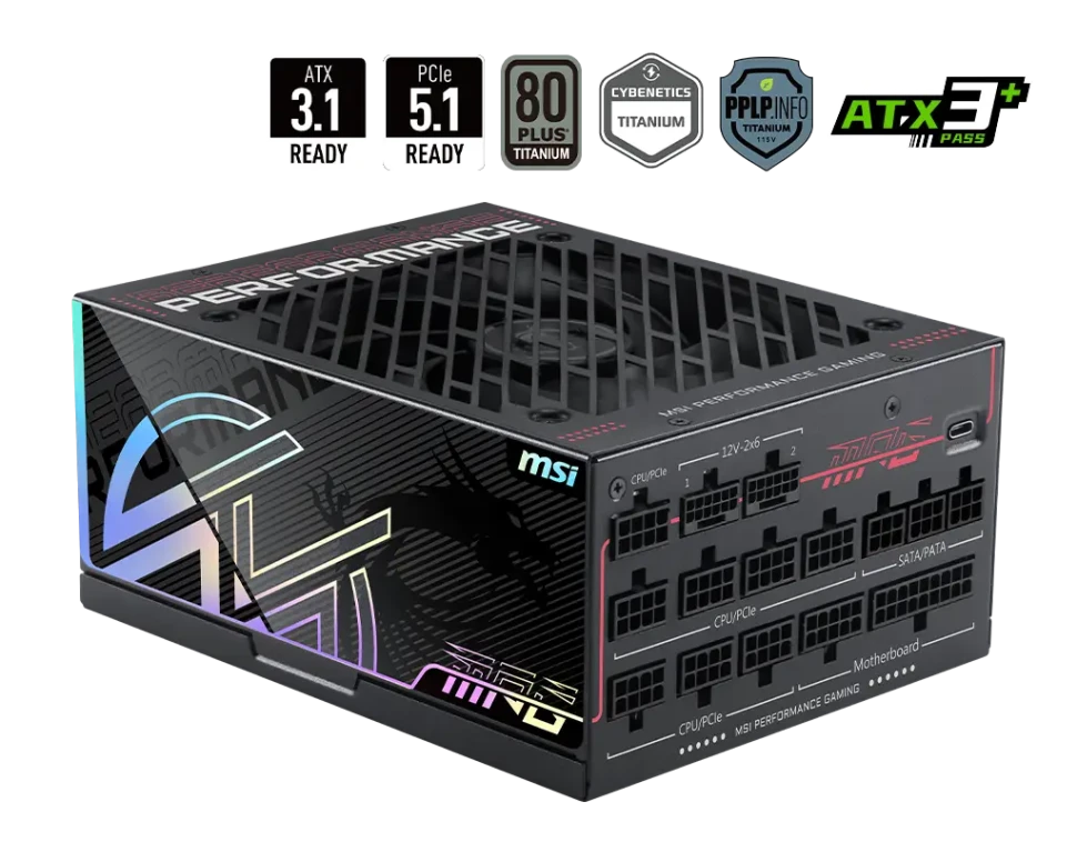 Блок питания MSI 1300W MPG Ai1300TS PERFORMANCE (7ZPUB) 16 Pin PCIe 5.0
