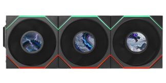 Комплект вентиляторов для корпуса Lian Li UNI FAN TL LCD FLEX 120 12TLLCD1F3B ARGB Black (G9F.12TLLCD1F3B.R0)