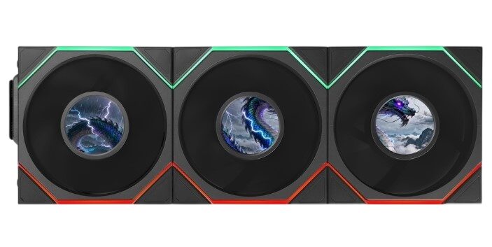 Комплект вентиляторов для корпуса Lian Li UNI FAN TL LCD FLEX 120 12TLLCD1F3B ARGB Black (G9F.12TLLCD1F3B.R0)