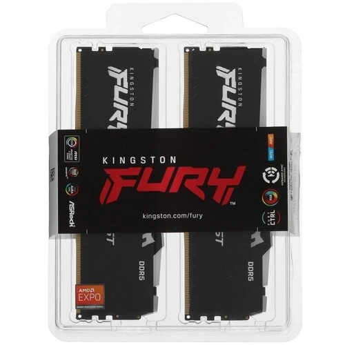 Оперативная память 32 Gb 6000 MHz Kingston FURY Beast RGB Black (KF560C30BBEAK2-32)
